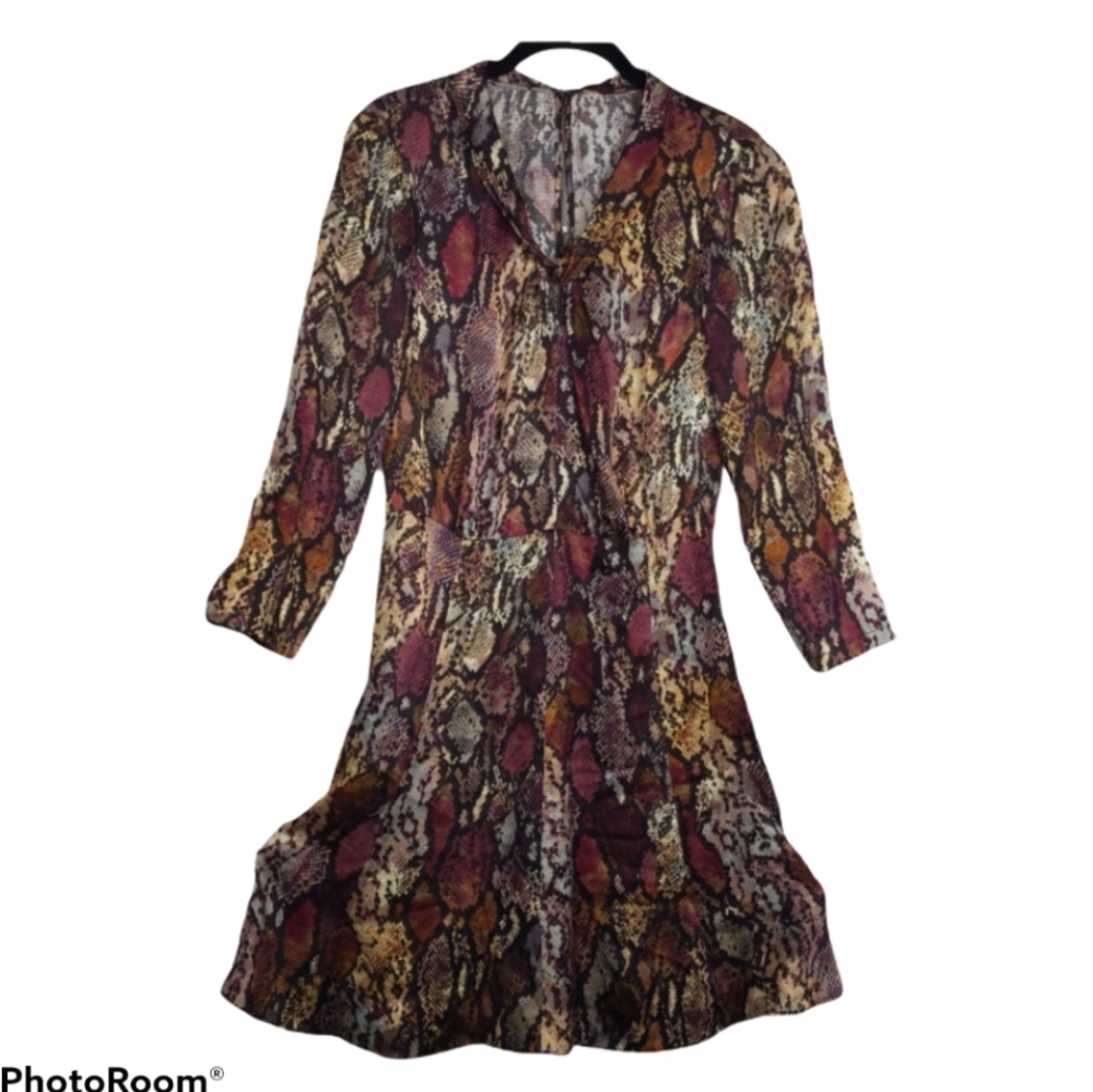 Rebecca Taylor Met Python Print Silk Dress